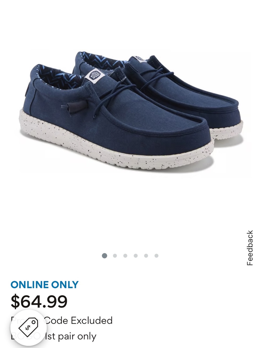 Hey Dude Navy Canvas Slip-On Loafers